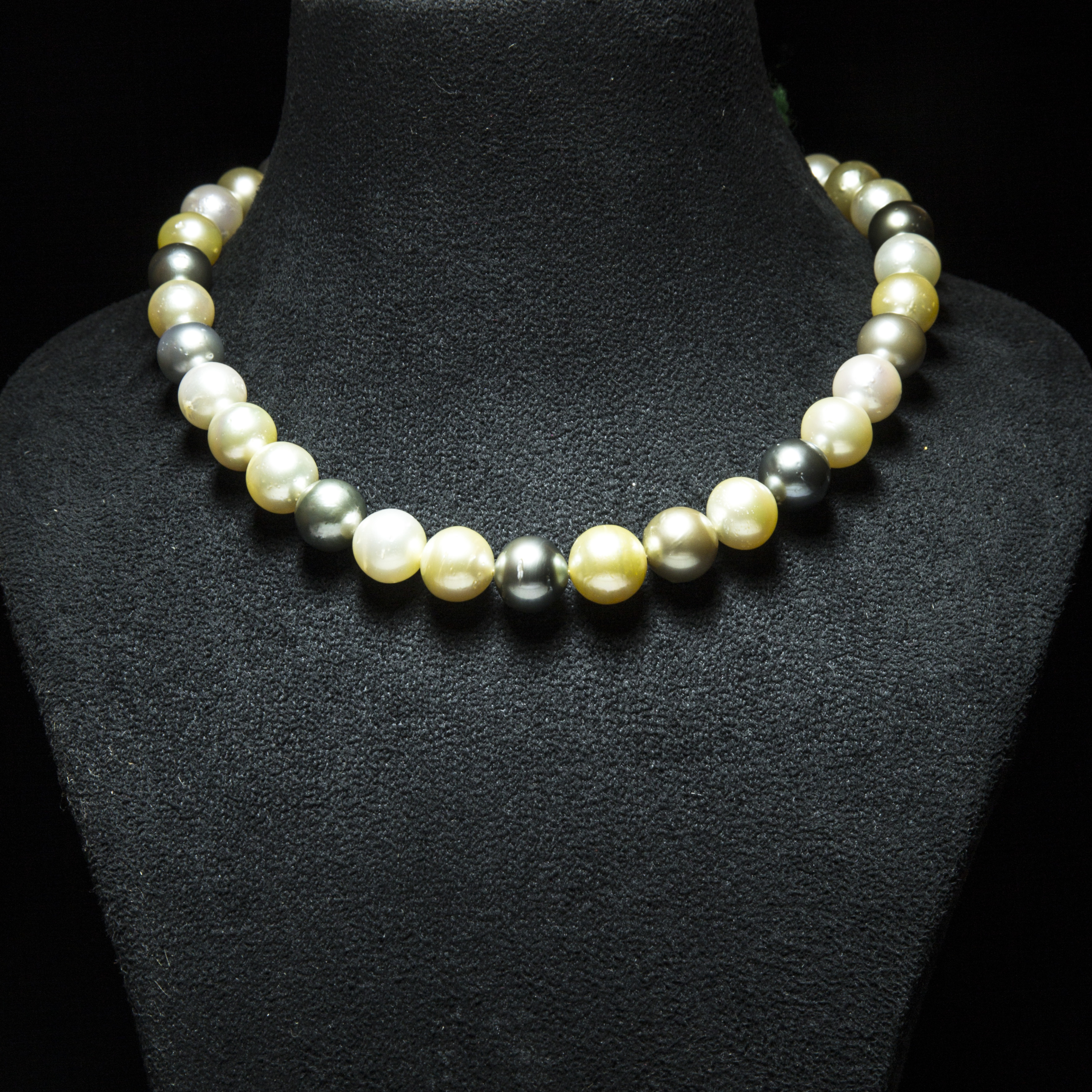 Multicolour South Sea Pearl Necklace with Silver clasp