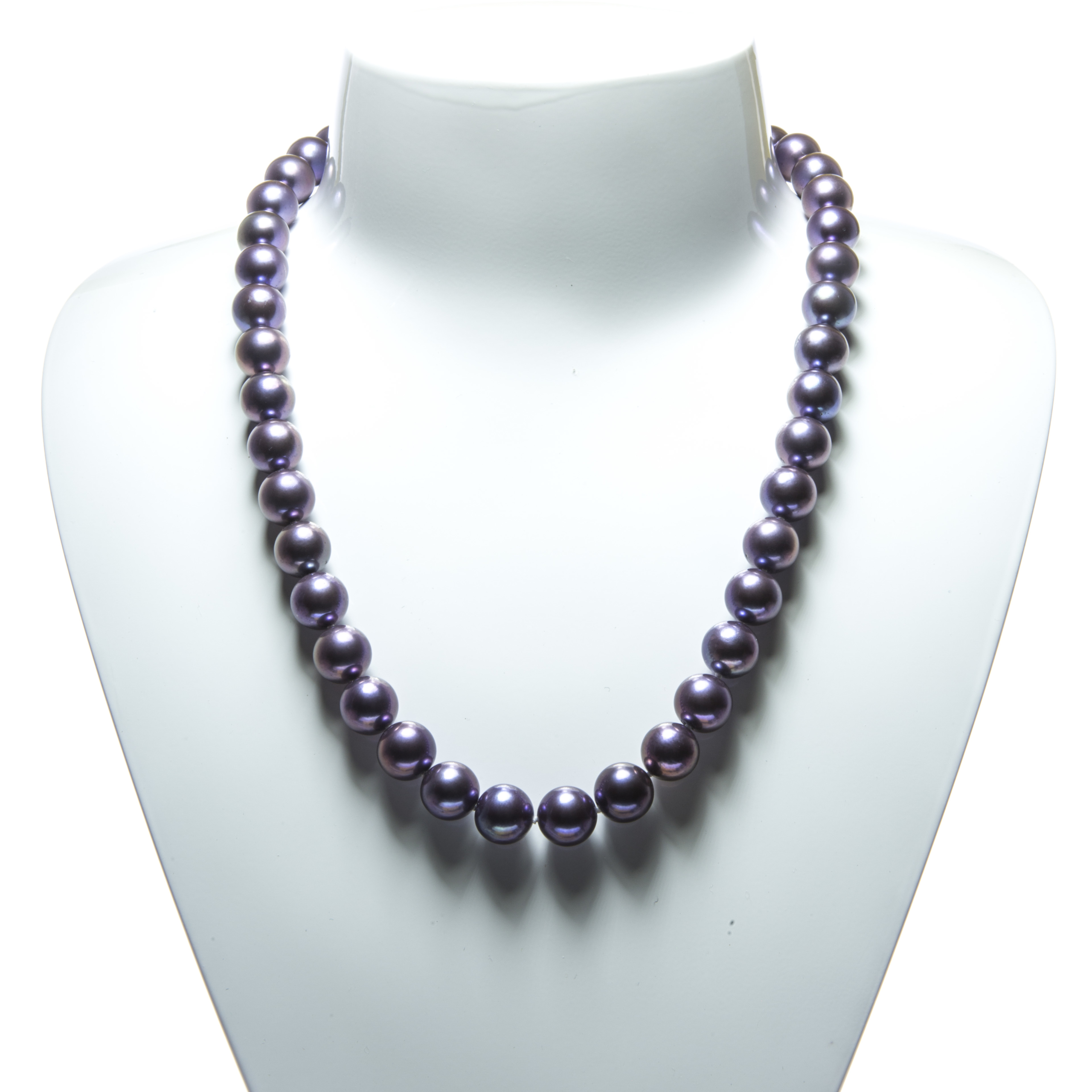 Edison Purple Pearl Necklace with Silver Clasp Along with Matching stud